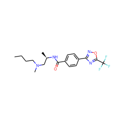 CCCCN(C)C[C@@H](C)NC(=O)c1ccc(-c2noc(C(F)(F)F)n2)cc1 ZINC000142877487