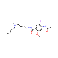 CCCCN(C)CCCCNC(=O)c1cc(I)c(NC(C)=O)cc1OC ZINC000028702522