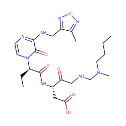 CCCCN(C)CNCC(=O)[C@H](CC(=O)O)NC(=O)[C@@H](CC)n1ccnc(NCc2nonc2C)c1=O ZINC000028129181