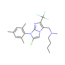 CCCCN(C)Cc1c(C(F)(F)F)nc2n(-c3c(C)cc(C)cc3C)c(Cl)cn12 ZINC000049089349