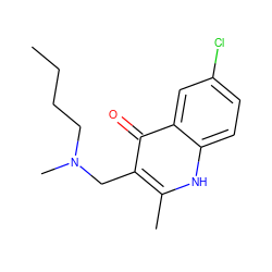 CCCCN(C)Cc1c(C)[nH]c2ccc(Cl)cc2c1=O ZINC000008578365