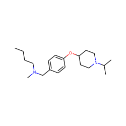 CCCCN(C)Cc1ccc(OC2CCN(C(C)C)CC2)cc1 ZINC000013613431