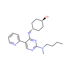 CCCCN(C)c1ncc(-c2ccccn2)c(N[C@H]2CC[C@H](O)CC2)n1 ZINC000261146727