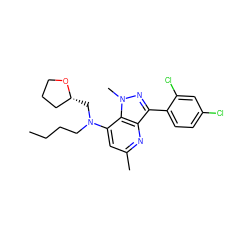 CCCCN(C[C@@H]1CCCO1)c1cc(C)nc2c(-c3ccc(Cl)cc3Cl)nn(C)c12 ZINC000013553437