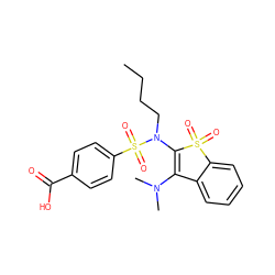 CCCCN(C1=C(N(C)C)c2ccccc2S1(=O)=O)S(=O)(=O)c1ccc(C(=O)O)cc1 ZINC000115228702