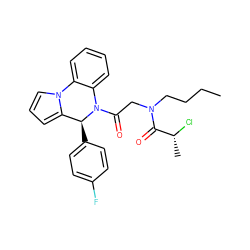 CCCCN(CC(=O)N1c2ccccc2-n2cccc2[C@@H]1c1ccc(F)cc1)C(=O)[C@@H](C)Cl ZINC000016570131