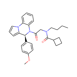 CCCCN(CC(=O)N1c2ccccc2-n2cccc2[C@@H]1c1ccc(OC)cc1)C(=O)C1CCC1 ZINC000035229256