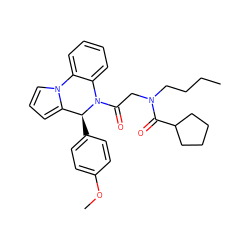 CCCCN(CC(=O)N1c2ccccc2-n2cccc2[C@@H]1c1ccc(OC)cc1)C(=O)C1CCCC1 ZINC000016569241