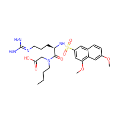 CCCCN(CC(=O)O)C(=O)[C@@H](CCCN=C(N)N)NS(=O)(=O)c1cc(OC)c2cc(OC)ccc2c1 ZINC000028756628