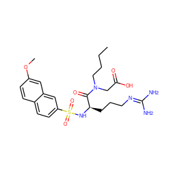 CCCCN(CC(=O)O)C(=O)[C@@H](CCCN=C(N)N)NS(=O)(=O)c1ccc2ccc(OC)cc2c1 ZINC000028265051