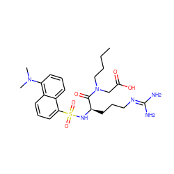 CCCCN(CC(=O)O)C(=O)[C@@H](CCCN=C(N)N)NS(=O)(=O)c1cccc2c(N(C)C)cccc12 ZINC000028757703