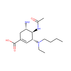 CCCCN(CC)[C@@H]1C=C(C(=O)O)C[C@H](N)[C@H]1NC(C)=O ZINC000014944909