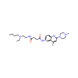 CCCCN(CC)CCNC(=O)CCC(=O)Nc1ccc2nc(N3CCN(C)CC3)cc(C)c2c1 ZINC000020136272