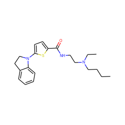 CCCCN(CC)CCNC(=O)c1ccc(N2CCc3ccccc32)s1 ZINC000015732274