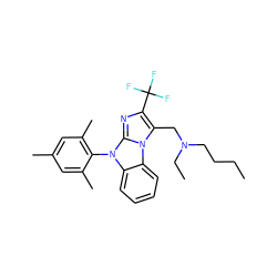 CCCCN(CC)Cc1c(C(F)(F)F)nc2n(-c3c(C)cc(C)cc3C)c3ccccc3n12 ZINC000028463402