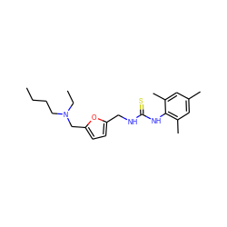 CCCCN(CC)Cc1ccc(CNC(=S)Nc2c(C)cc(C)cc2C)o1 ZINC000003589092