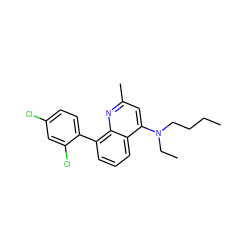 CCCCN(CC)c1cc(C)nc2c(-c3ccc(Cl)cc3Cl)cccc12 ZINC000013553459