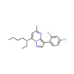 CCCCN(CC)c1cc(C)nc2c(-c3ccc(Cl)cc3Cl)cnn12 ZINC000026180015