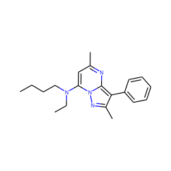 CCCCN(CC)c1cc(C)nc2c(-c3ccccc3)c(C)nn12 ZINC000001546397