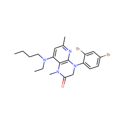 CCCCN(CC)c1cc(C)nc2c1N(C)C(=O)CN2c1ccc(Br)cc1Br ZINC000473151853