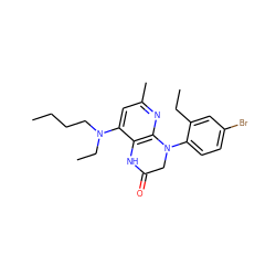 CCCCN(CC)c1cc(C)nc2c1NC(=O)CN2c1ccc(Br)cc1CC ZINC000218997950