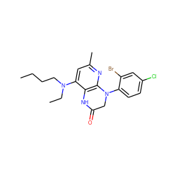 CCCCN(CC)c1cc(C)nc2c1NC(=O)CN2c1ccc(Cl)cc1Br ZINC000218999039