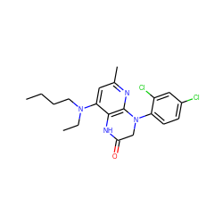 CCCCN(CC)c1cc(C)nc2c1NC(=O)CN2c1ccc(Cl)cc1Cl ZINC000013584778