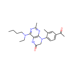 CCCCN(CC)c1nc(C)nc2c1NC(=O)CN2c1ccc(C(C)=O)cc1C ZINC000014975092