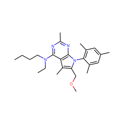 CCCCN(CC)c1nc(C)nc2c1c(C)c(COC)n2-c1c(C)cc(C)cc1C ZINC000073220533