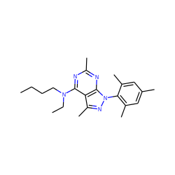 CCCCN(CC)c1nc(C)nc2c1c(C)nn2-c1c(C)cc(C)cc1C ZINC000045291738