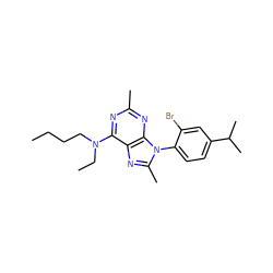 CCCCN(CC)c1nc(C)nc2c1nc(C)n2-c1ccc(C(C)C)cc1Br ZINC000013794875