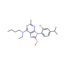 CCCCN(CC)c1nc(C)nc2c1nc(OC)n2-c1ccc(C(C)C)cc1Br ZINC000028101677