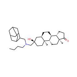 CCCCN(CC1C2CC3CC(C2)CC1C3)C[C@@]1(O)CC[C@]2(C)[C@H]3CC[C@]4(C)C(=O)CC[C@H]4[C@@H]3CC[C@@H]2C1 ZINC000118920132