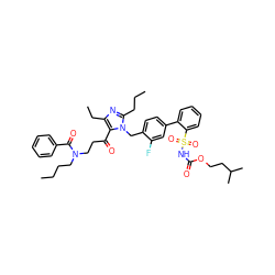 CCCCN(CCC(=O)c1c(CC)nc(CCC)n1Cc1ccc(-c2ccccc2S(=O)(=O)NC(=O)OCCC(C)C)cc1F)C(=O)c1ccccc1 ZINC000026742548