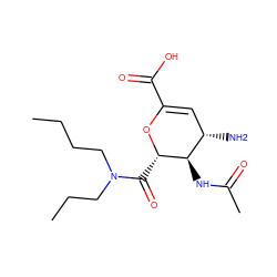 CCCCN(CCC)C(=O)[C@@H]1OC(C(=O)O)=C[C@H](N)[C@H]1NC(C)=O ZINC000013778747