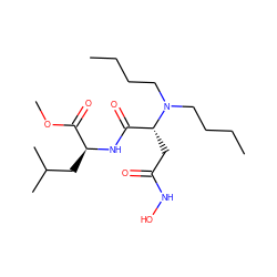 CCCCN(CCCC)[C@H](CC(=O)NO)C(=O)N[C@@H](CC(C)C)C(=O)OC ZINC000040865537