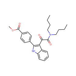 CCCCN(CCCC)C(=O)C(=O)c1c(-c2ccc(C(=O)OC)cc2)[nH]c2ccccc12 ZINC000473085124