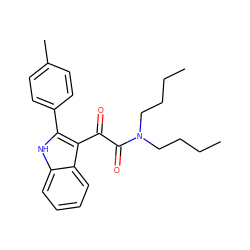 CCCCN(CCCC)C(=O)C(=O)c1c(-c2ccc(C)cc2)[nH]c2ccccc12 ZINC000013560055