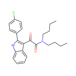 CCCCN(CCCC)C(=O)C(=O)c1c(-c2ccc(Cl)cc2)[nH]c2ccccc12 ZINC000013560049