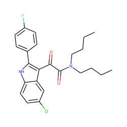 CCCCN(CCCC)C(=O)C(=O)c1c(-c2ccc(F)cc2)[nH]c2ccc(Cl)cc12 ZINC000040872774