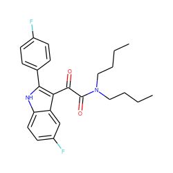 CCCCN(CCCC)C(=O)C(=O)c1c(-c2ccc(F)cc2)[nH]c2ccc(F)cc12 ZINC000040950857