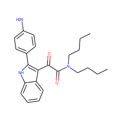 CCCCN(CCCC)C(=O)C(=O)c1c(-c2ccc(N)cc2)[nH]c2ccccc12 ZINC000473085188