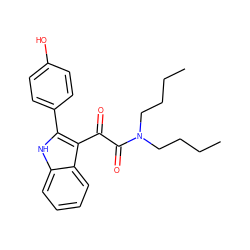 CCCCN(CCCC)C(=O)C(=O)c1c(-c2ccc(O)cc2)[nH]c2ccccc12 ZINC000473081282