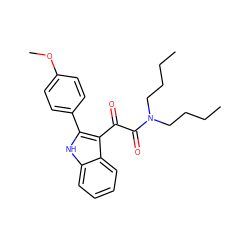 CCCCN(CCCC)C(=O)C(=O)c1c(-c2ccc(OC)cc2)[nH]c2ccccc12 ZINC000473085781