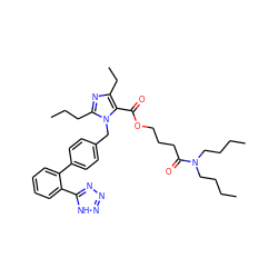 CCCCN(CCCC)C(=O)CCCOC(=O)c1c(CC)nc(CCC)n1Cc1ccc(-c2ccccc2-c2nnn[nH]2)cc1 ZINC000026288451