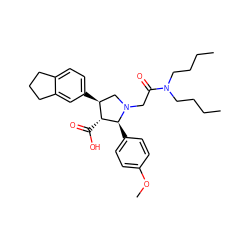 CCCCN(CCCC)C(=O)CN1C[C@H](c2ccc3c(c2)CCC3)[C@@H](C(=O)O)[C@@H]1c1ccc(OC)cc1 ZINC000013470128