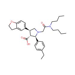 CCCCN(CCCC)C(=O)CN1C[C@H](c2ccc3c(c2)CCO3)[C@@H](C(=O)O)[C@@H]1c1ccc(CC)cc1 ZINC000013470131