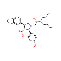 CCCCN(CCCC)C(=O)CN1C[C@H](c2ccc3c(c2)CCO3)[C@@H](C(=O)O)[C@@H]1c1ccc(OC)cc1 ZINC000013470126