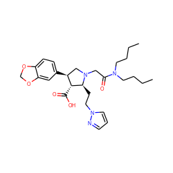 CCCCN(CCCC)C(=O)CN1C[C@H](c2ccc3c(c2)OCO3)[C@@H](C(=O)O)[C@@H]1CCn1cccn1 ZINC000013780911