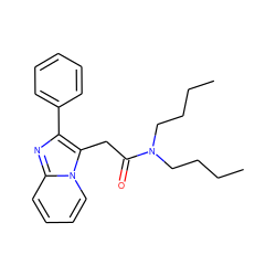 CCCCN(CCCC)C(=O)Cc1c(-c2ccccc2)nc2ccccn12 ZINC000002022418